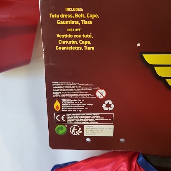 2018 DC Wonder Woman Girls 8-10 Rubies Halloween Costume With Bucket Pail - Picture 6 of 11